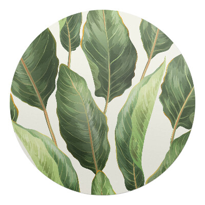 Ochranná podložka pod židli kulatá Tropické listy