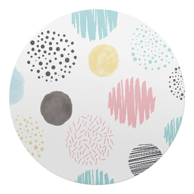 Podložka pod křeslo kulatá Barevné kruhy a vzory