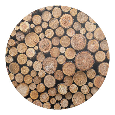 Ochranná podložka pod židli kulatá Hromady dřevěných polen