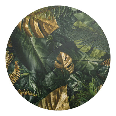 Podložka pod křeslo kulatá Tropické listy