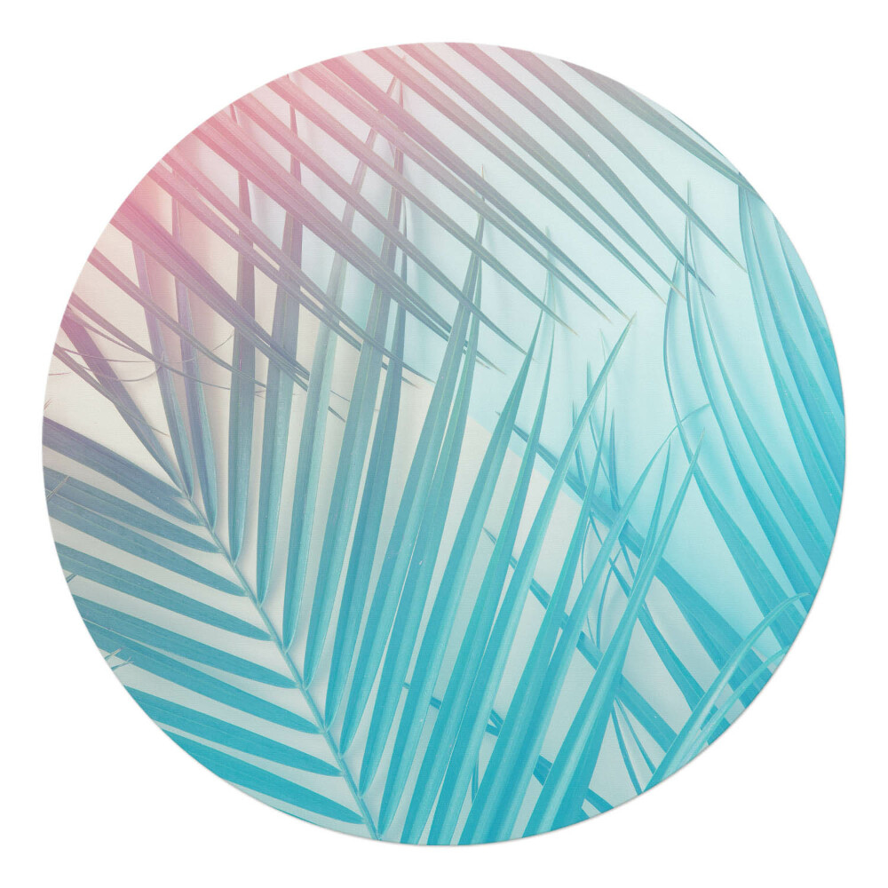 Ochranná podložka pod židli kulatá Pastelové palmové listy