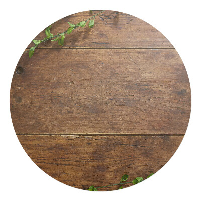 Ochranná podložka na podlahu kulatá Dřevěná deska s listy