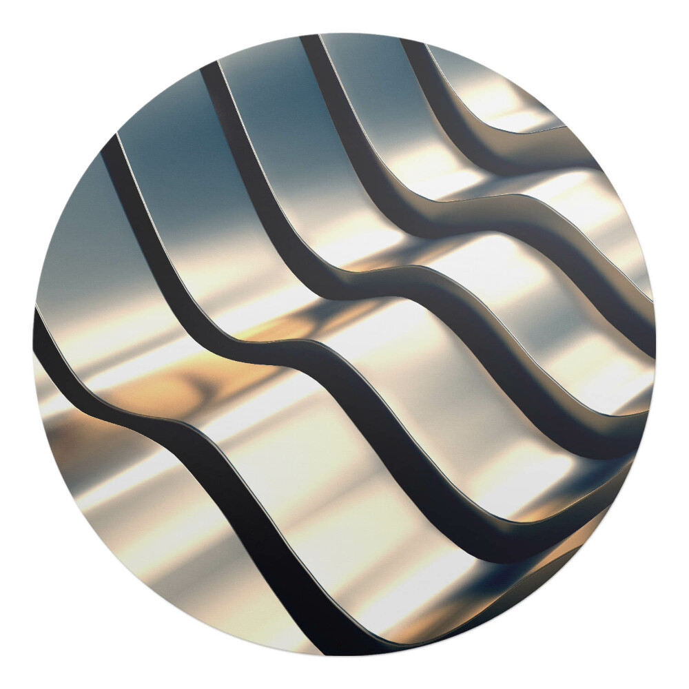 Podložka pod křeslo kulatá Vlnité kovové čáry