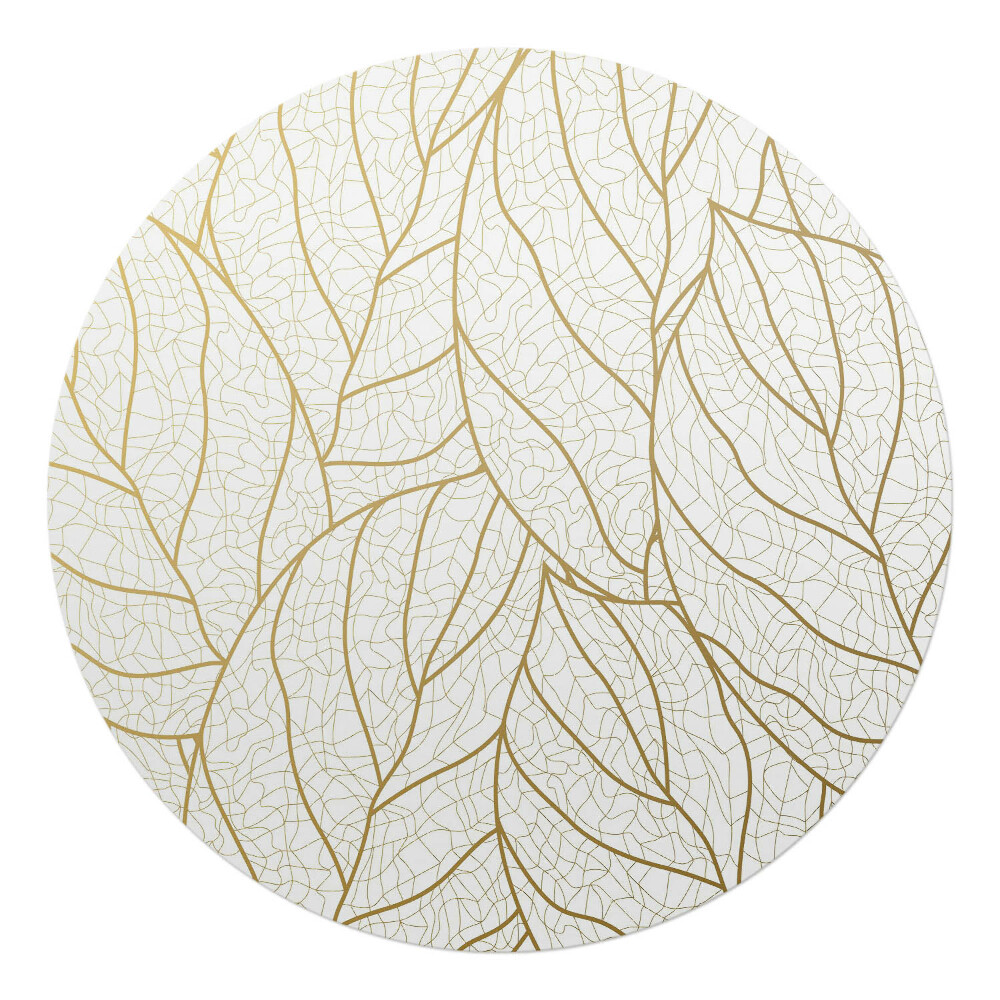 Ochranná podložka na podlahu kulatá Listy v jemném vzoru