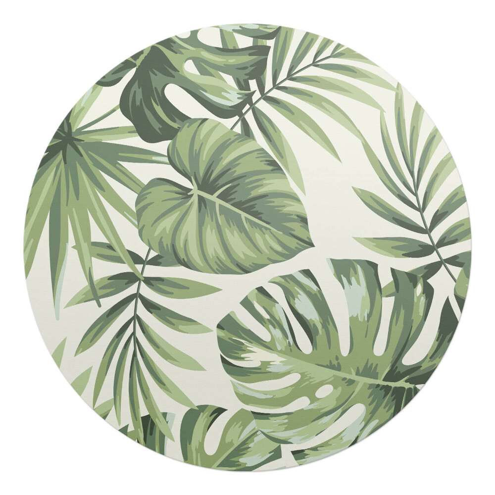 Ochranná podložka na podlahu kulatá Tropické listy