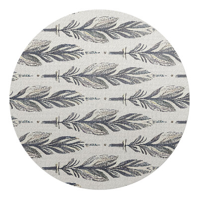 Podložka pod židli kulatá Peří v horizontálním uspořádání