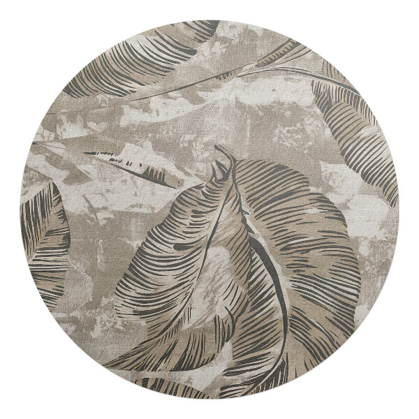 Podložka pod křeslo kulatá Listy na plátně