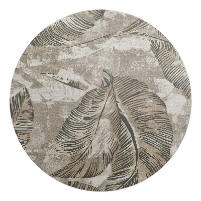 Podložka pod křeslo kulatá Listy na plátně