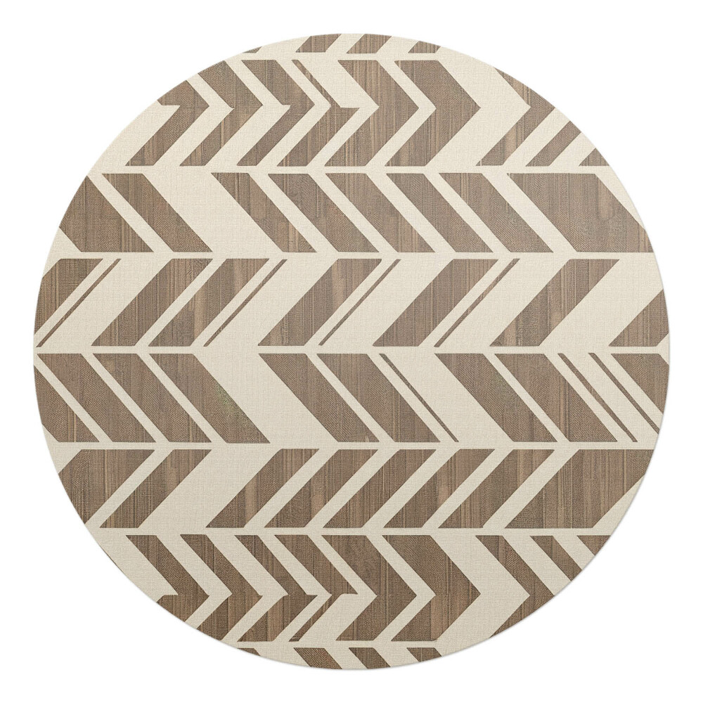 Ochranná podložka na podlahu kulatá Geometrický retro vzor