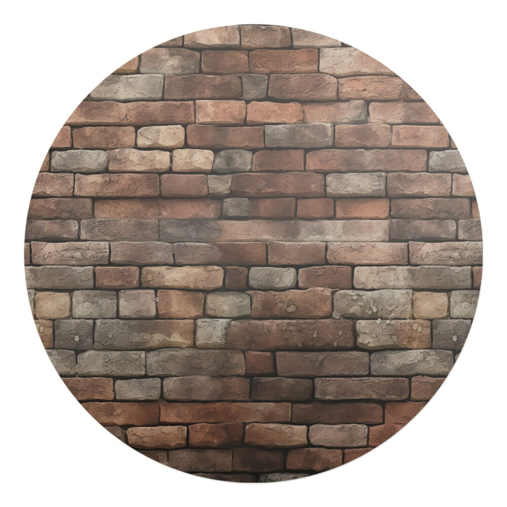 Podložka pod židli kulatá Retro cihlová zeď