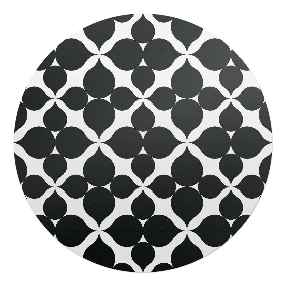 Podložka pod židli kulatá Geometrický květinový vzor