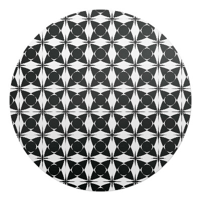 Ochranná podložka pod židli kulatá Geometrický retro vzor