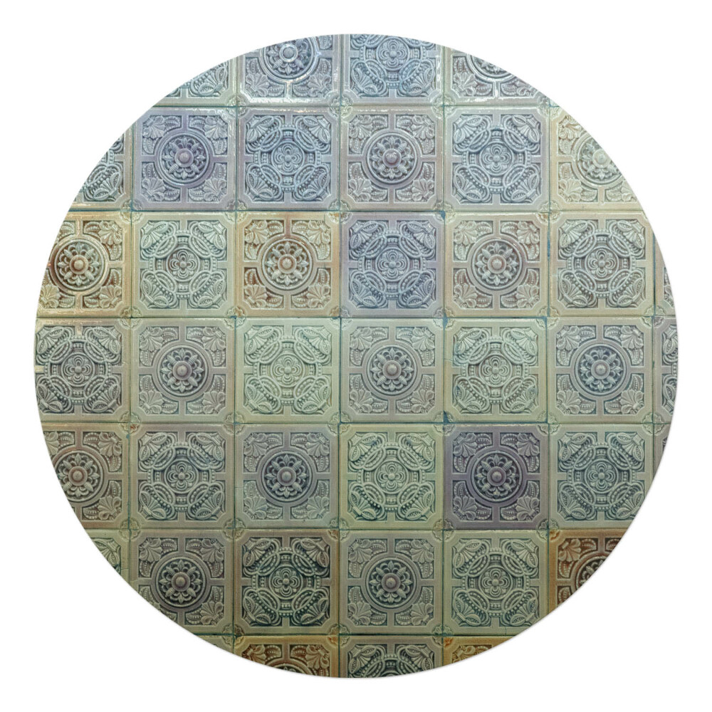 Podložka pod křeslo kulatá Retro vintage dlaždice