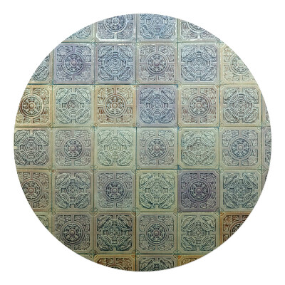 Podložka pod křeslo kulatá Retro vintage dlaždice