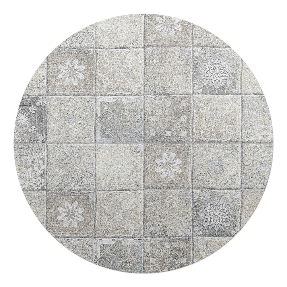 Podložka pod židli kulatá Dlaždice s ornamentem