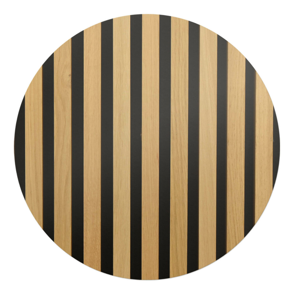 Podložka pod židli kulatá Svislé pruhy ze dřeva