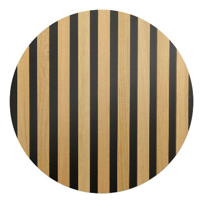 Podložka pod židli kulatá Svislé pruhy ze dřeva