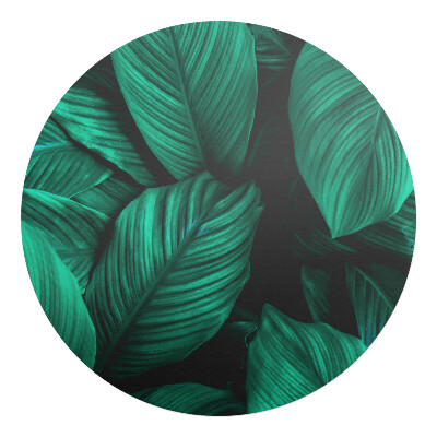 Podložka pod židli kulatá Tropické listy