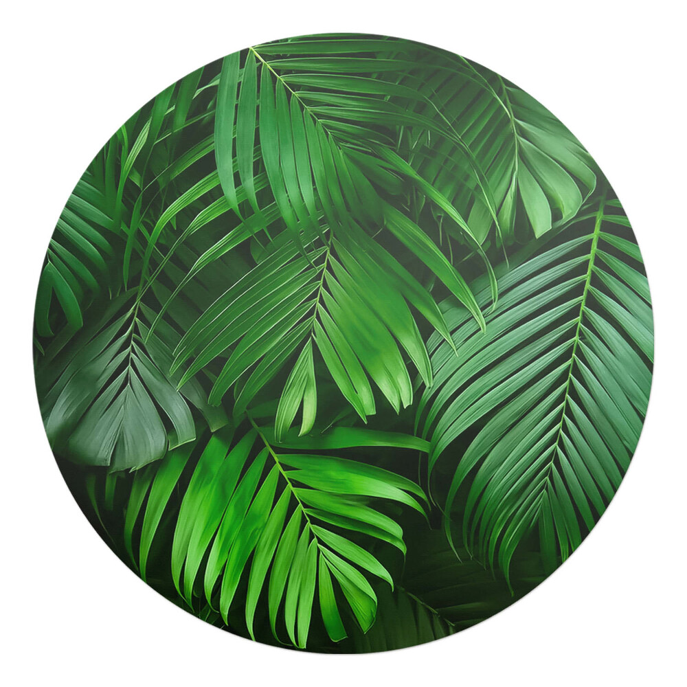 Ochranná podložka pod židli kulatá Palmové listy pozadí