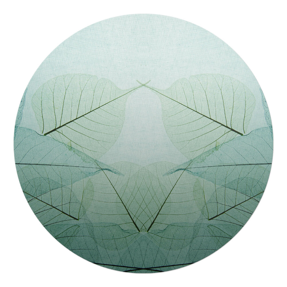 Podložka pod křeslo kulatá Listy v symetrii