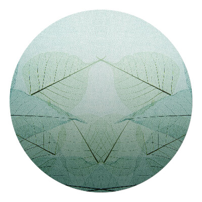 Podložka pod křeslo kulatá Listy v symetrii