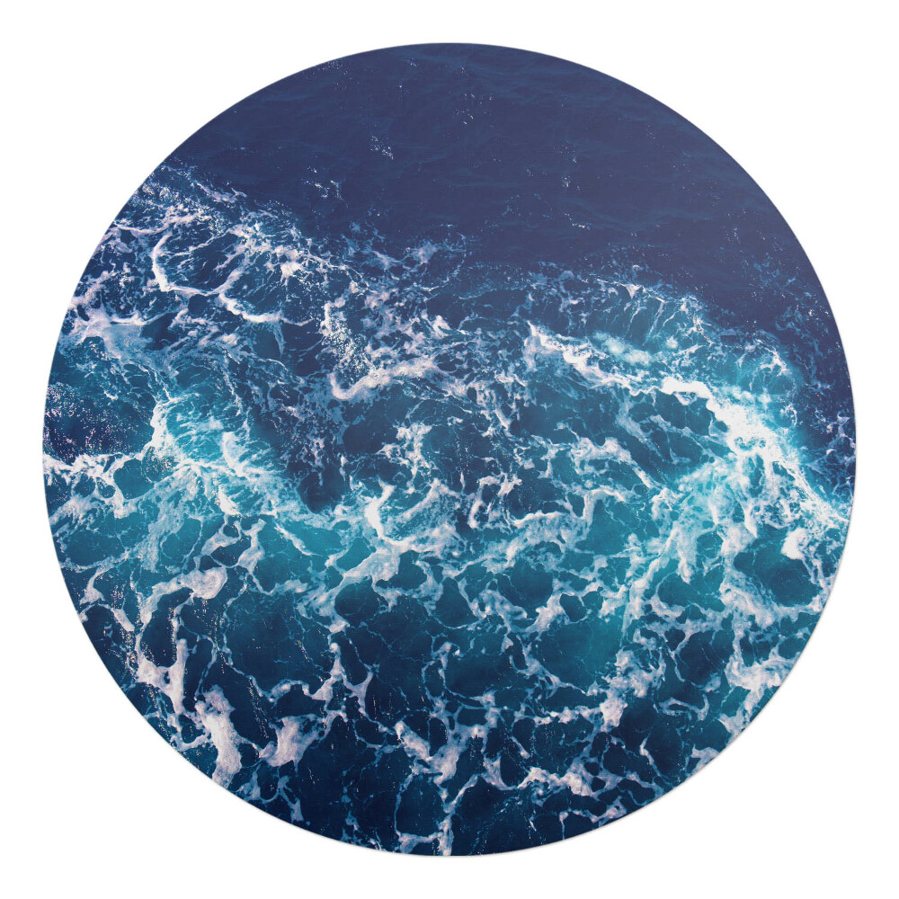 Podložka pod křeslo kulatá Mořské vlny v pohybu