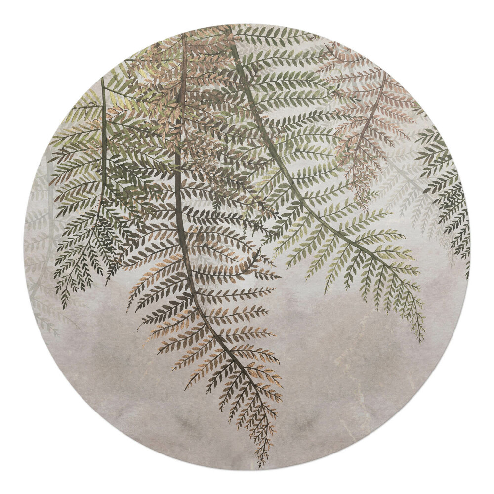 Ochranná podložka pod židli kulatá Listy kapradí