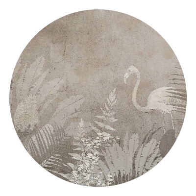 Podložka pod křeslo kulatá Plameňák v džungli