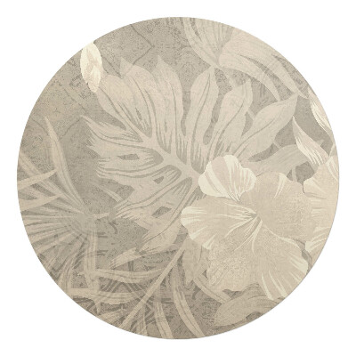 Ochranná podložka na podlahu kulatá Tropické listy retro