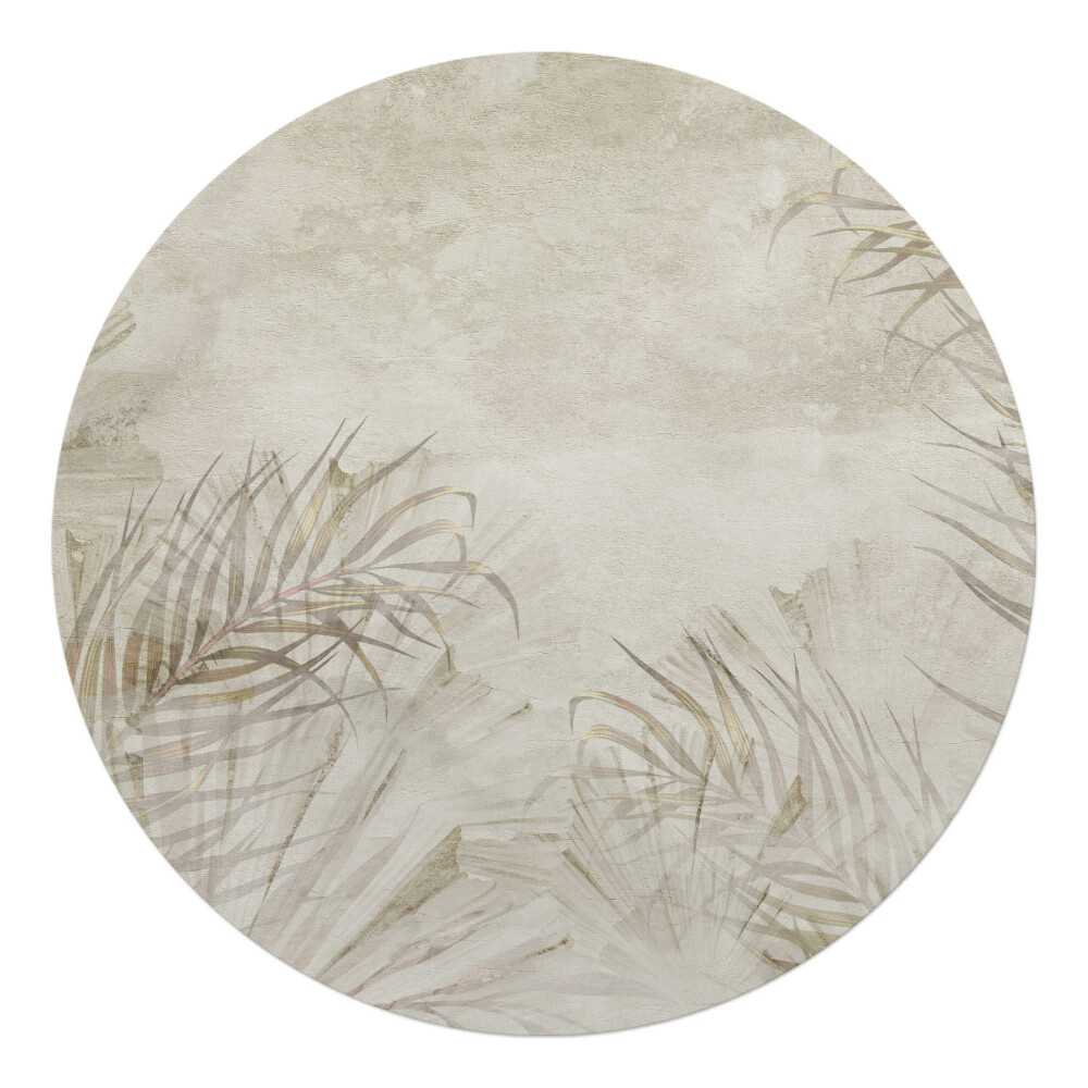 Ochranná podložka pod židli kulatá Jemné listy pozadí