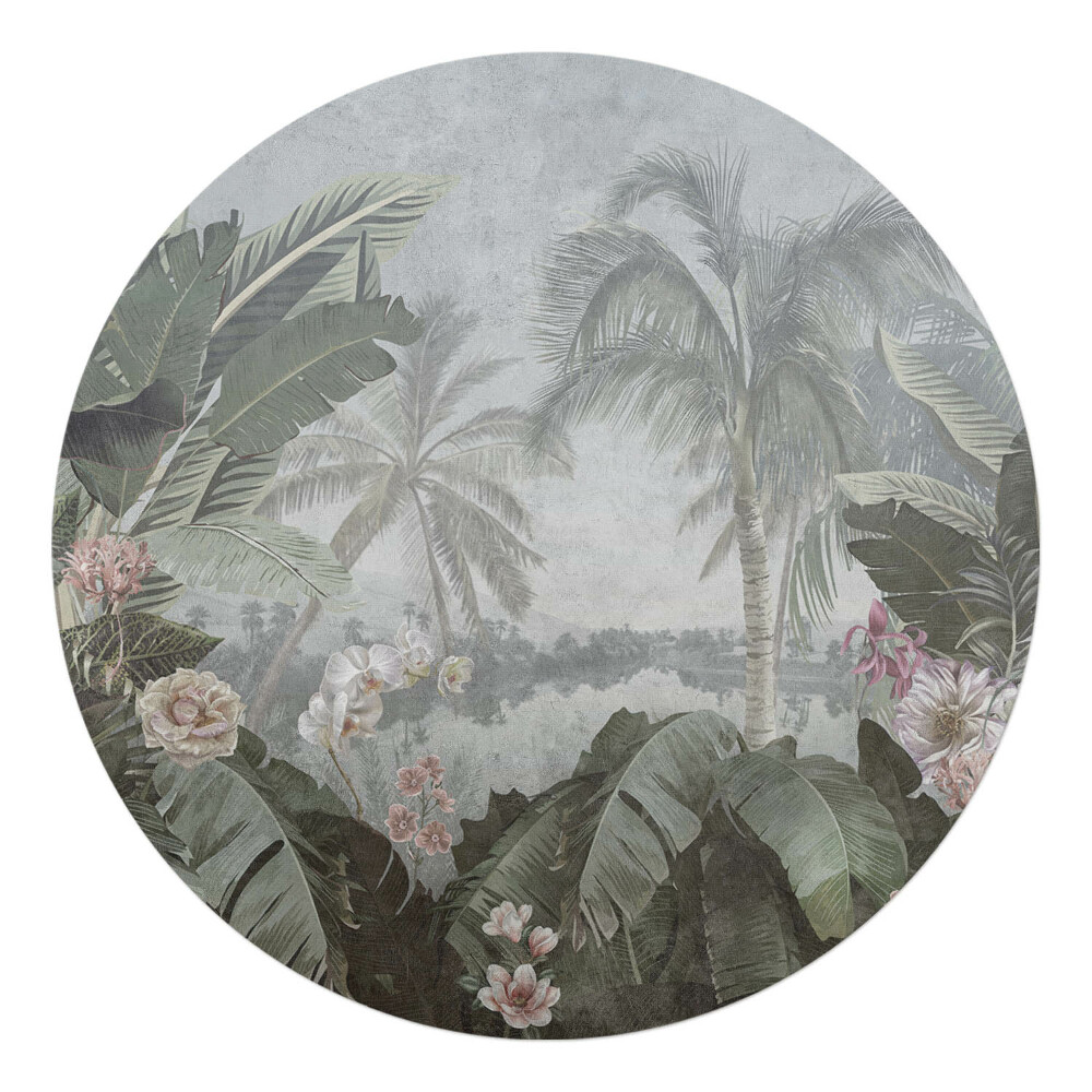 Ochranná podložka na podlahu kulatá Tropická džungle