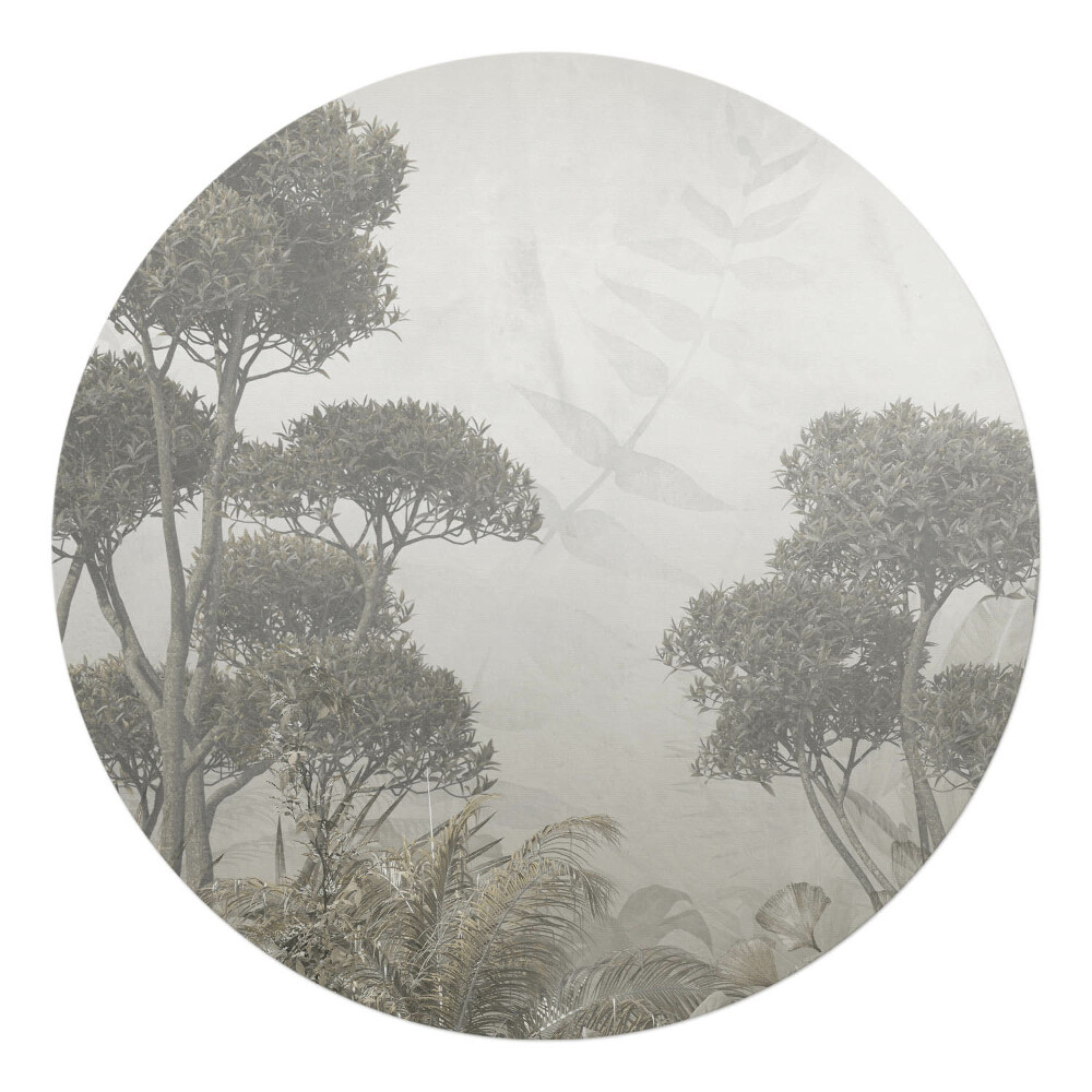 Podložka pod židli kulatá Jemný tropický les