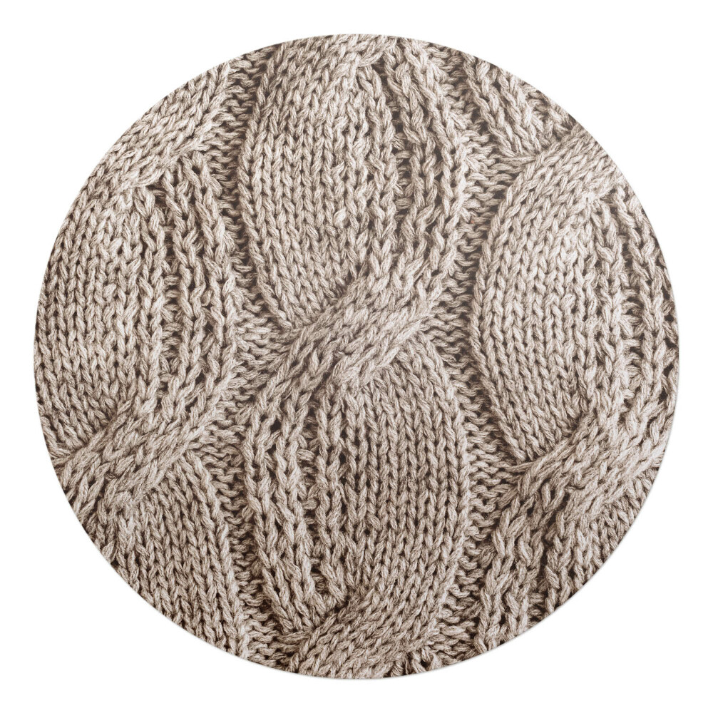 Ochranná podložka pod židli kulatá Vzor pleteného svetru