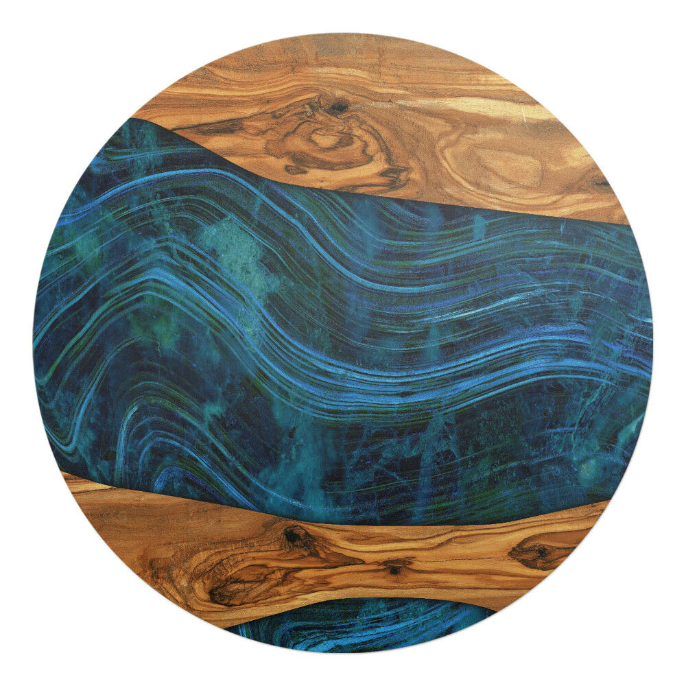 Podložka pod židli kulatá Dřevo a vlny