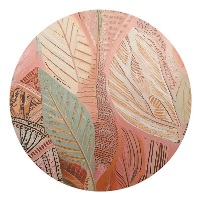 Ochranná podložka pod židli kulatá Listy v abstrakci