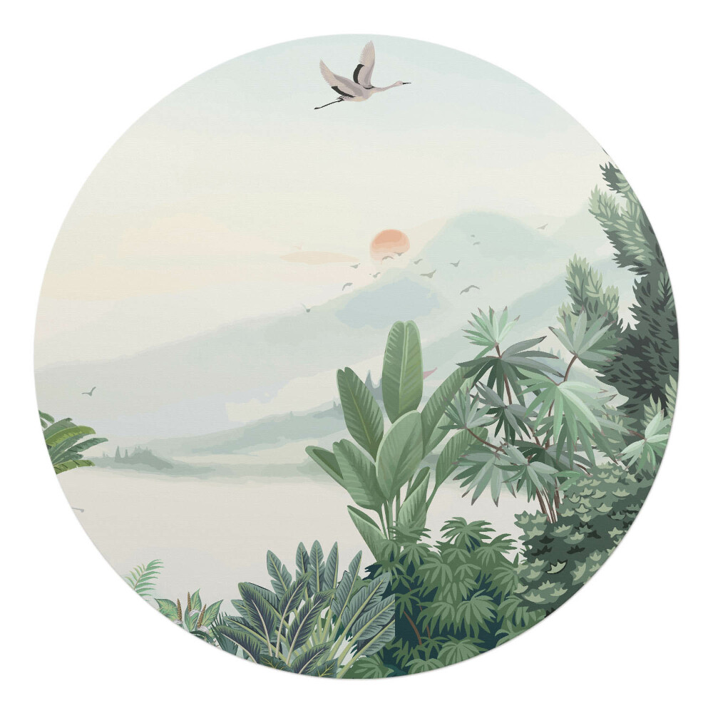 Podložka pod křeslo kulatá Tropická krajina