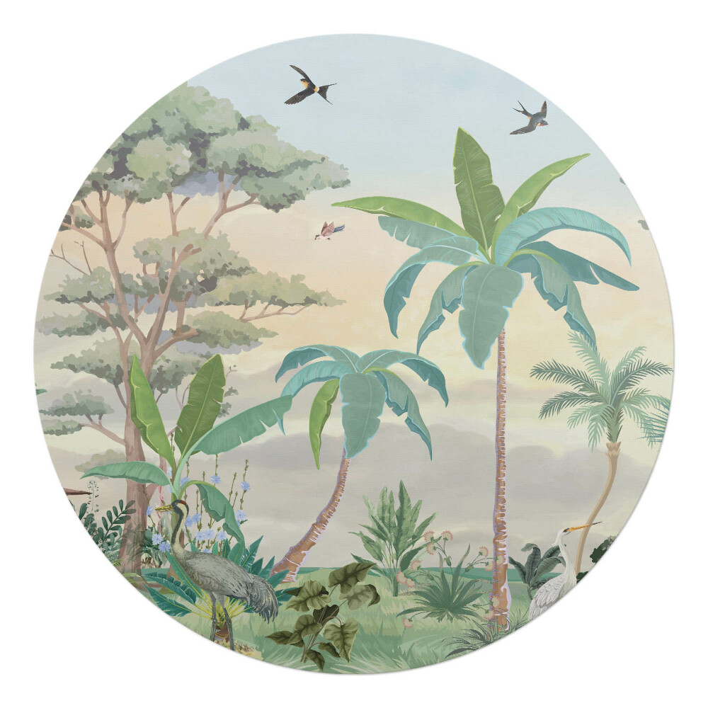 Ochranná podložka na podlahu kulatá Tropická krajina