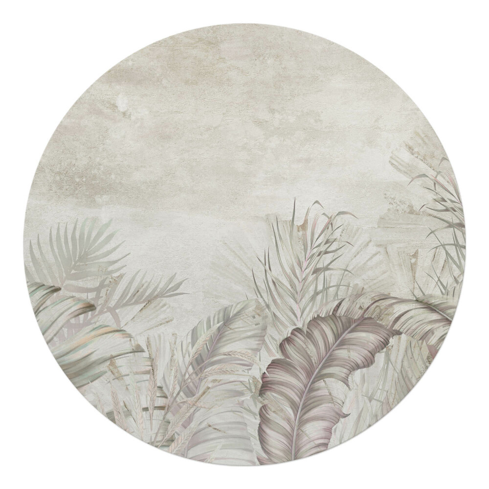 Ochranná podložka na podlahu kulatá Pastelové listy