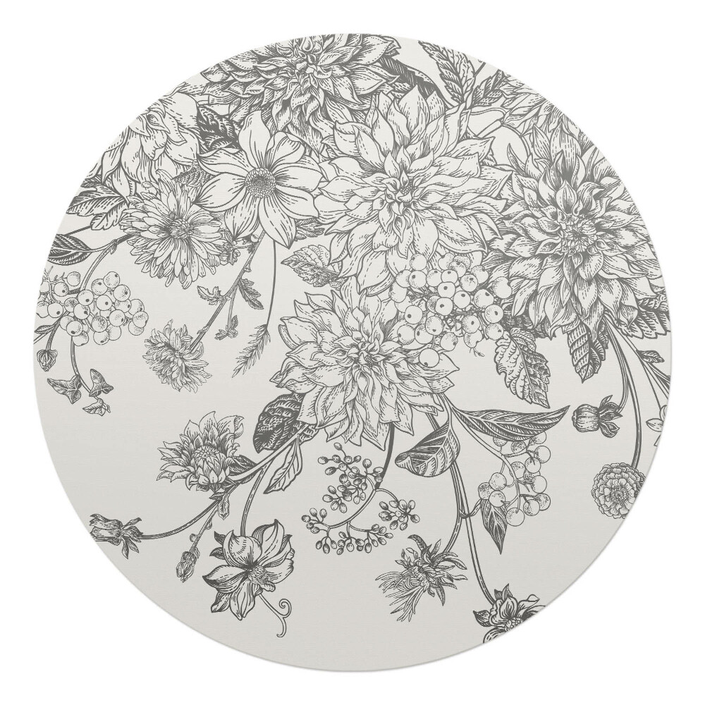 Podložka pod křeslo kulatá Vintage květinový vzor