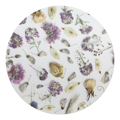 Ochranná podložka na podlahu kulatá Hádanka se sušenými květinami