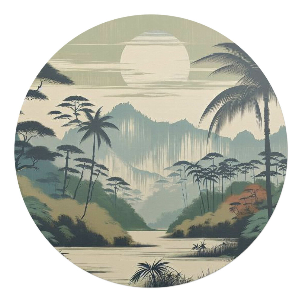 Ochranná podložka pod židli kulatá Tropická krajina