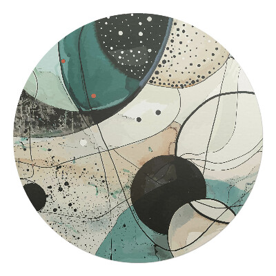 Podložka pod křeslo kulatá Abstraktní kruhy