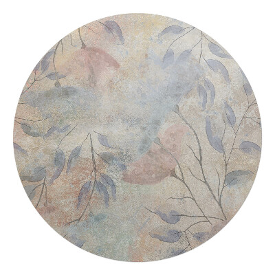 Podložka pod židli kulatá Jemné listy pozadí