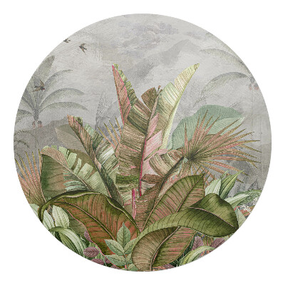 Ochranná podložka na podlahu kulatá Tropická džungle