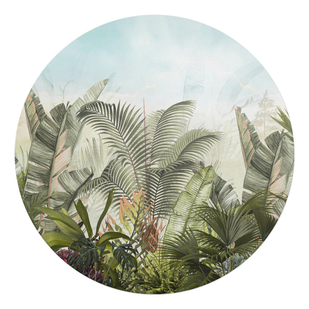 Podložka pod židli kulatá Tropická džungle