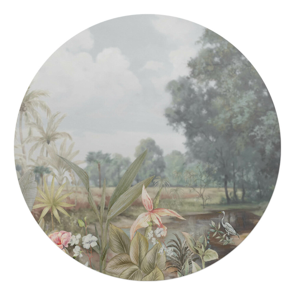 Podložka pod židli kulatá Tropická krajina