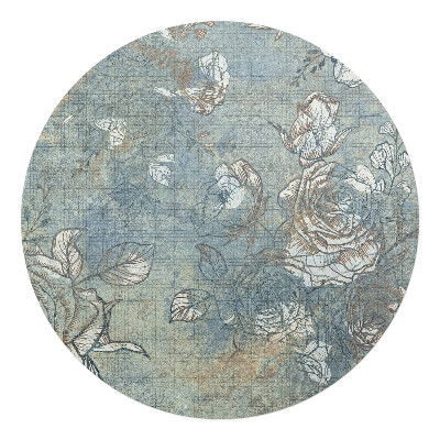 Podložka pod křeslo kulatá Vintage květinový vzor