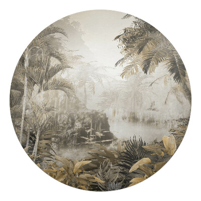 Ochranná podložka na podlahu kulatá Tropická džungle