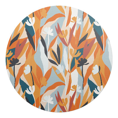 Ochranná podložka pod židli kulatá Abstraktní listy