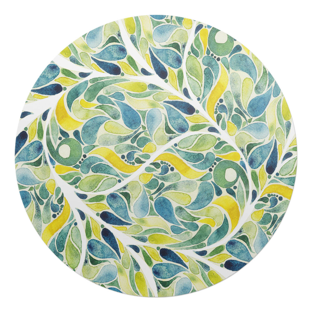 Podložka pod křeslo kulatá Abstraktní list